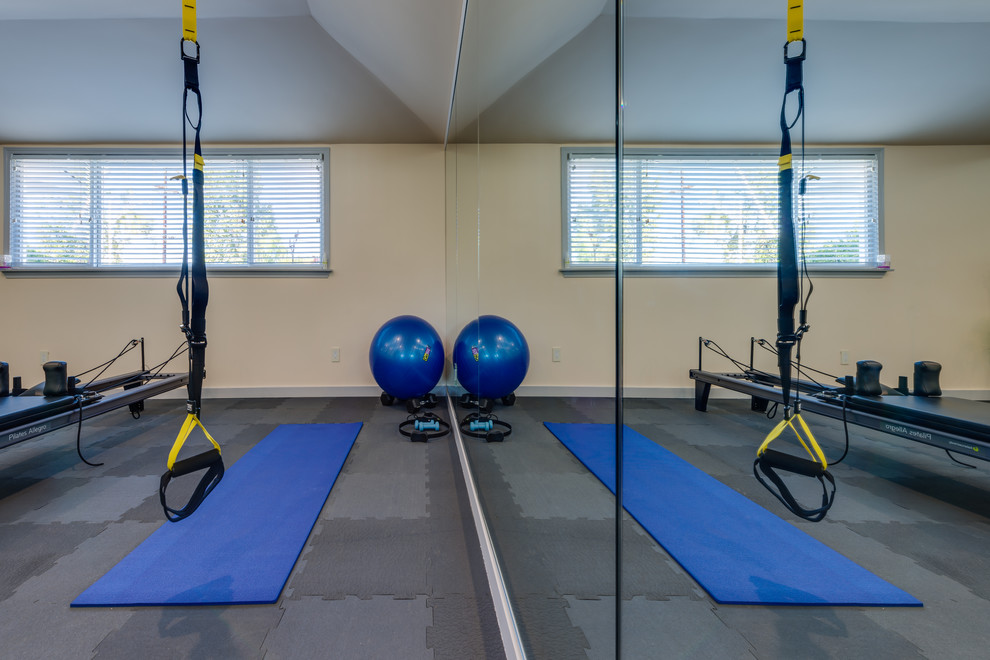 Contemporary Full Home Remodeling Tropical Home Gym Los