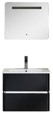 Fine Fixtures Sundance Collection, Black High Gloss, 24", Vanity With Mirror