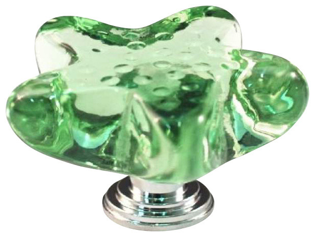 Cal Crystal Art X Glass Knob Starfish Seafoam Green -1 3/4" X 1 3/4"
