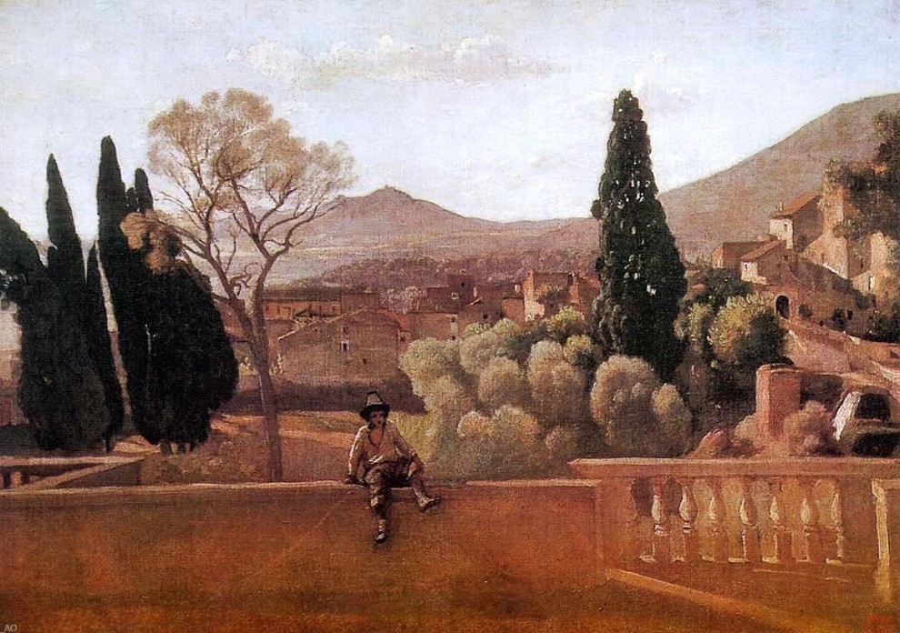 Jean-Baptiste-Camille Corot Gardens of the Villa d'Este at Tivoli Print