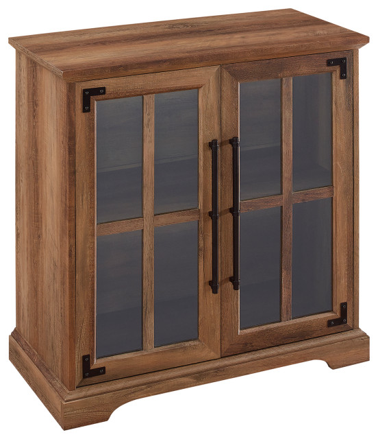 Modern Farmhouse Windowpane 2Door Accent Transitional