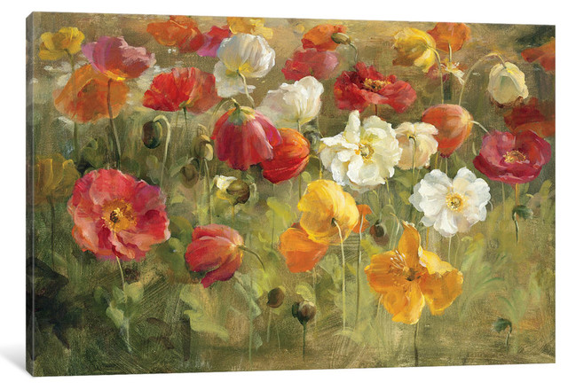 "Poppy Field" by Danhui Nai, Canvas Print, 26"x18"