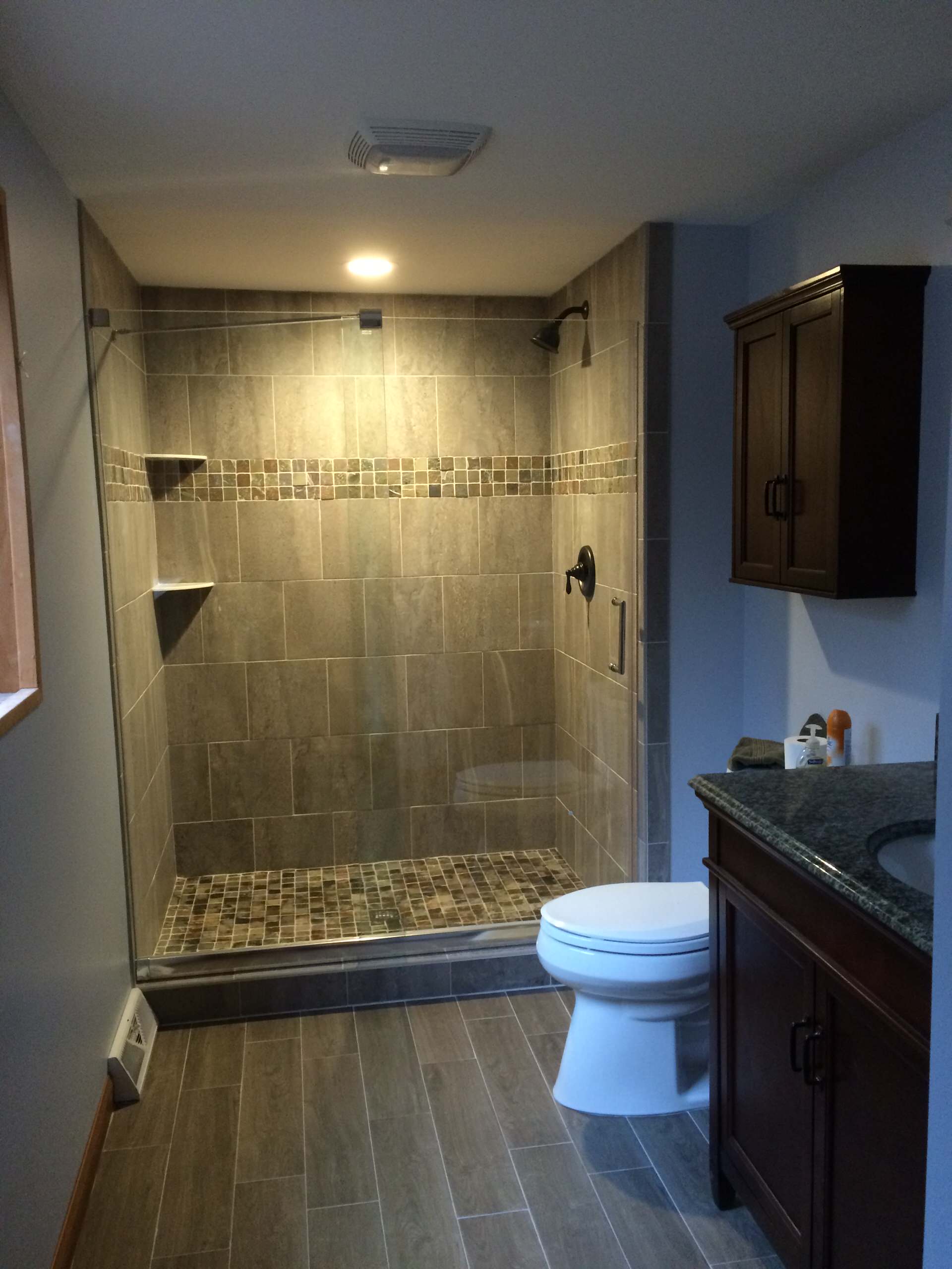 Bathroom with custom tile shower