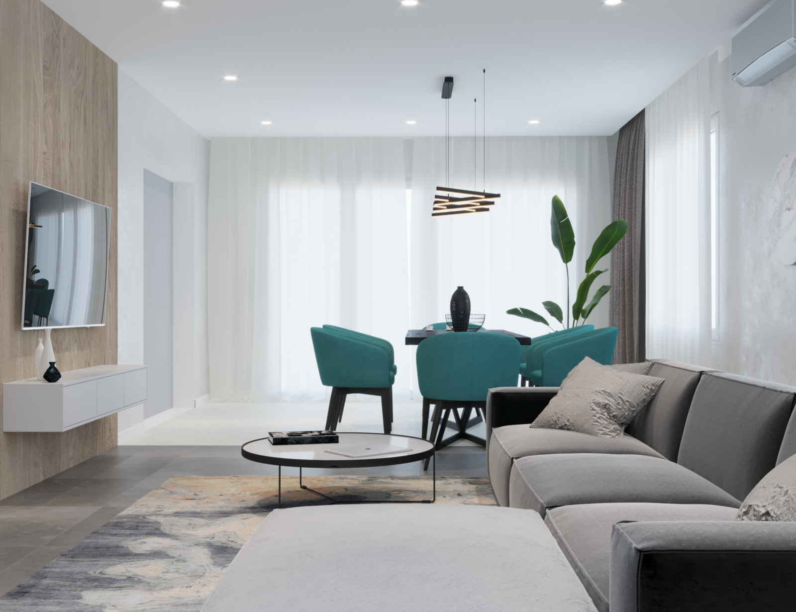 Кухня-гостиная загородного дома в Санкт-Петербурге.