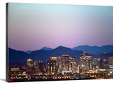 Phoenix, AZ Skyline with Colorful Sunset Wrapped Canvas Art Print