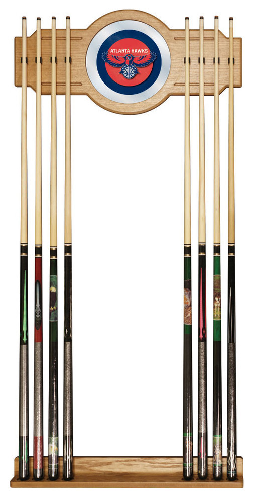 NBA Billiard Cue Rack with Mirror Contemporary Game Table