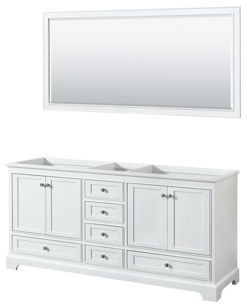 60" Double Bathroom Vanity, Dark Espresso, No Countertop, No Sinks, 58" Mirror, 72 ...