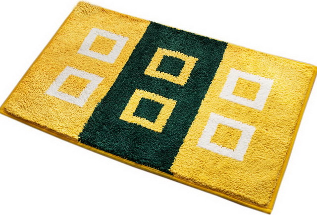 yellow bath mat