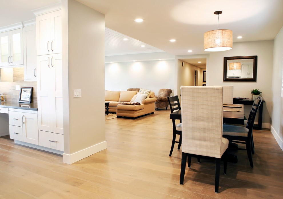 Example of a trendy dining room design in Orange County