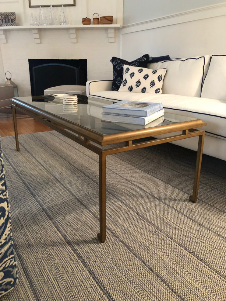 Example of a transitional home design design in Boston