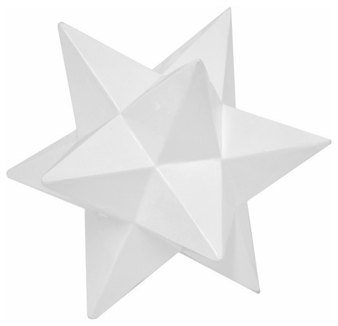 White Resin Star Tabletop Decor, 7"x7"x6.75"