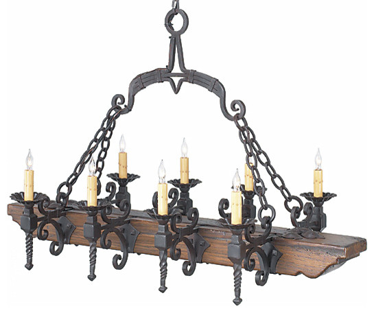 Dolores Wrought Iron Chandelier, Mexican Tin Ceiling Light Fixtures