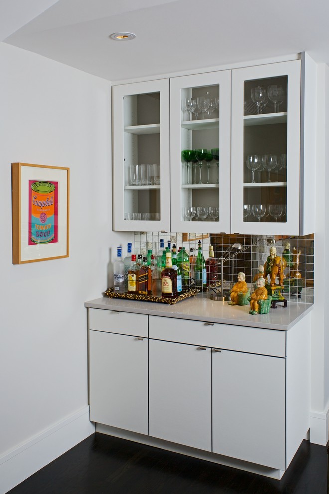 Inspiration for a transitional home bar remodel in Denver