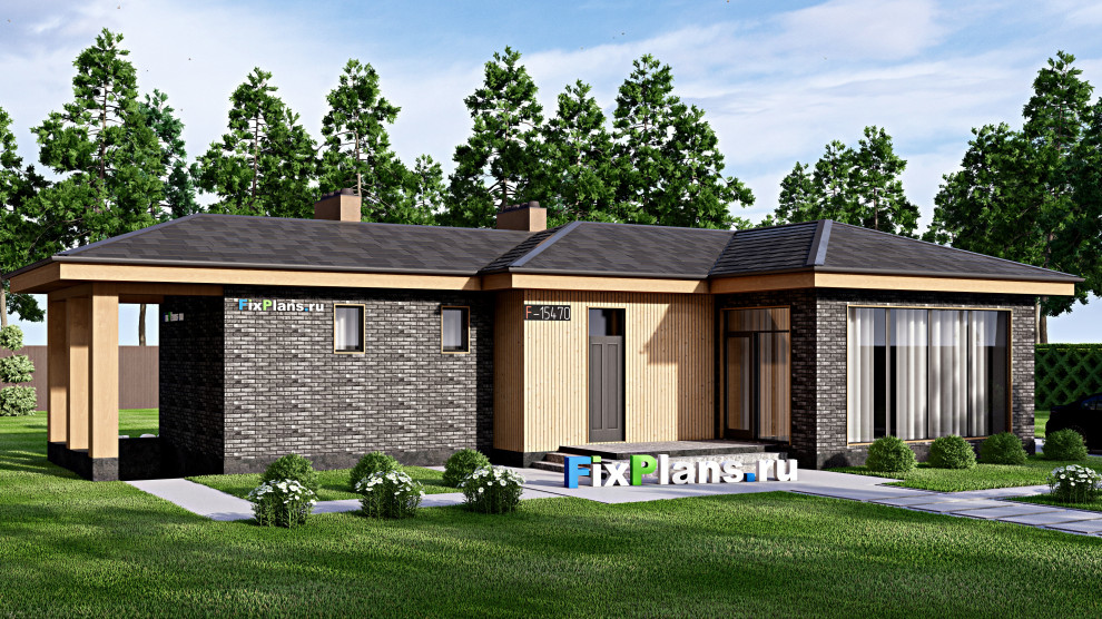 Проект одноэтажного дома 16х9м S158м2 F-15470