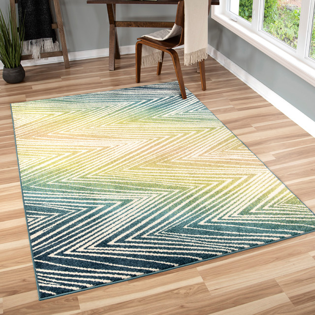 Orian Veranda Indoor Outdoor Chevron Wendover Area Rug Multi