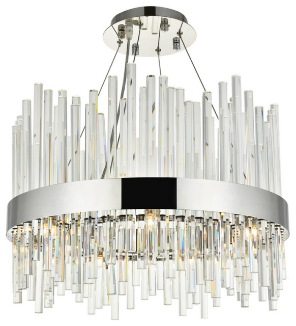 3000D20C 14 Light Chandelier Dallas Chrome Contemporary Chandeliers