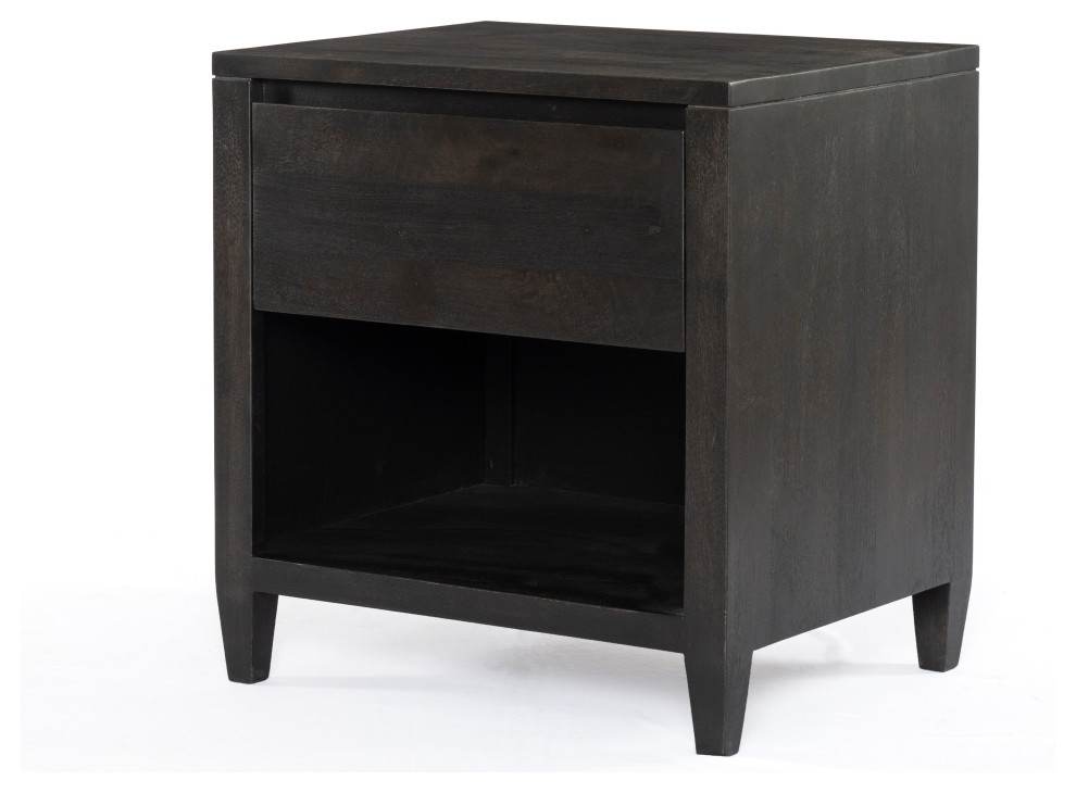 Westover Nightstand, Flint Black Transitional Nightstands And