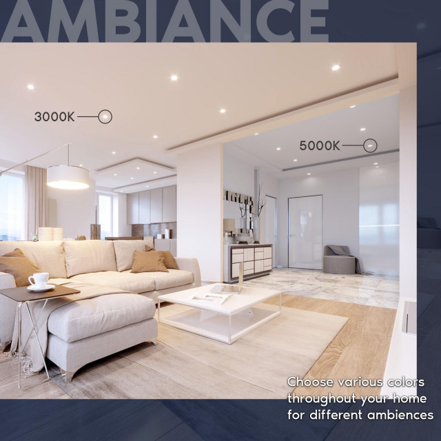 Luxrite 1 Inch LED Trimless Recessed Light 5CCT 550LM IC ETL 4-Pack ...