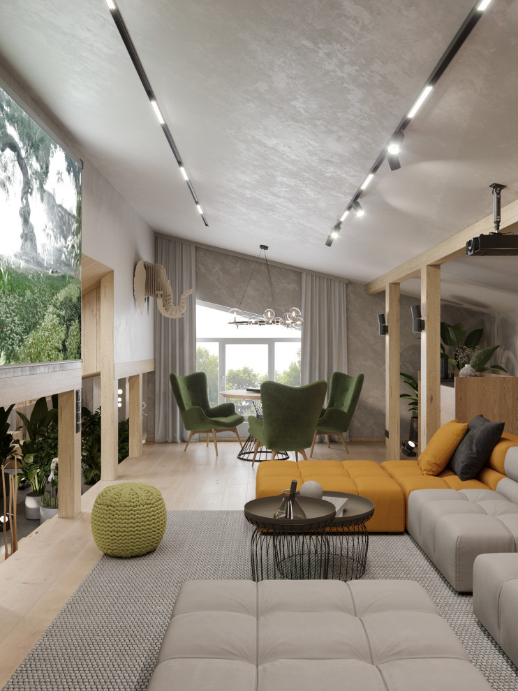 Мансарда в загородном доме, зона отдыха и массажная комната