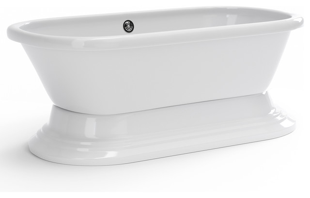 Pelham & White Mendham Luxury 60" Vintage Pedestal Tub, Chrome Hardware