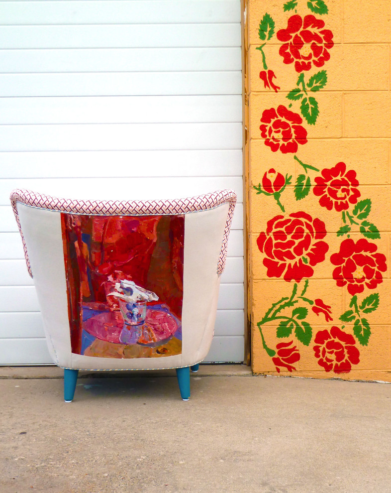 1950's Retro Vintage Painted Abstract Art Chair