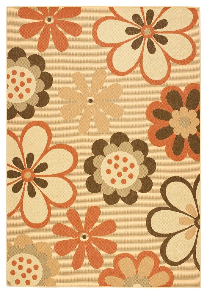 Courtyard Brown/Red Area Rug CY4035C - 2' x 3'7"