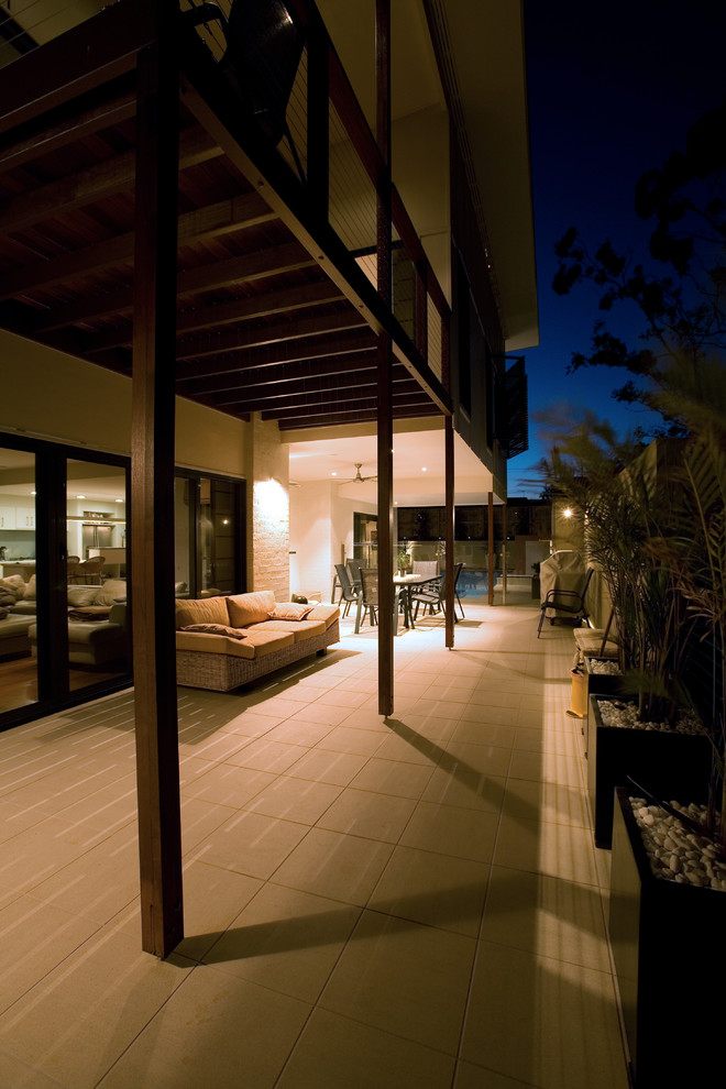 This is an example of a large beach style balcony in Brisbane.