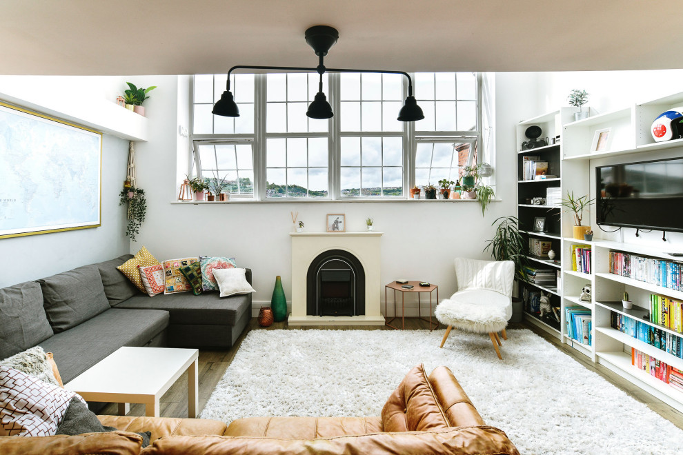 Industrial living room in Cardiff.