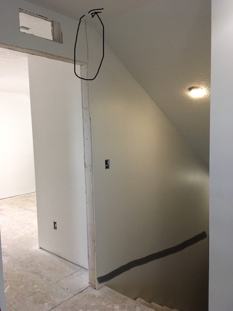 Color transition at top of stairs