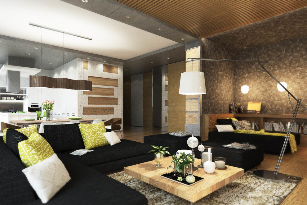 Лофт с камином.