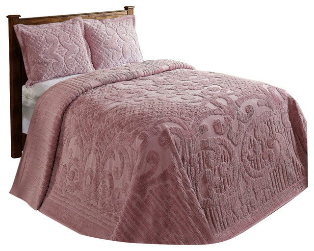 Ashton Heavyweight Chenille Bedspread And Pillow Sham Set Traditional Quilts And Quilt Sets