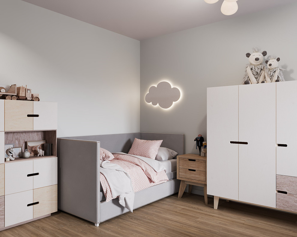 Детская для малыша. вид на кроватку.