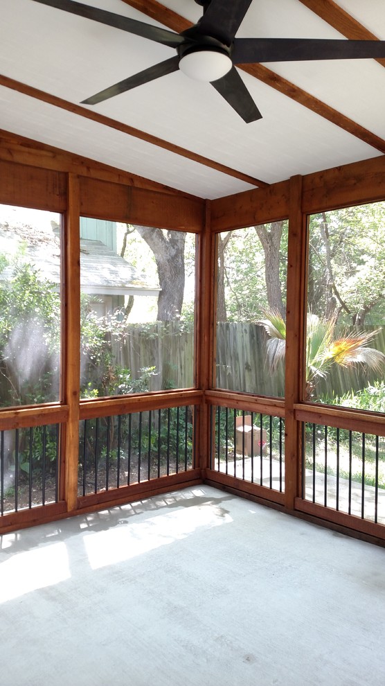 Design ideas for an eclectic verandah in Austin.