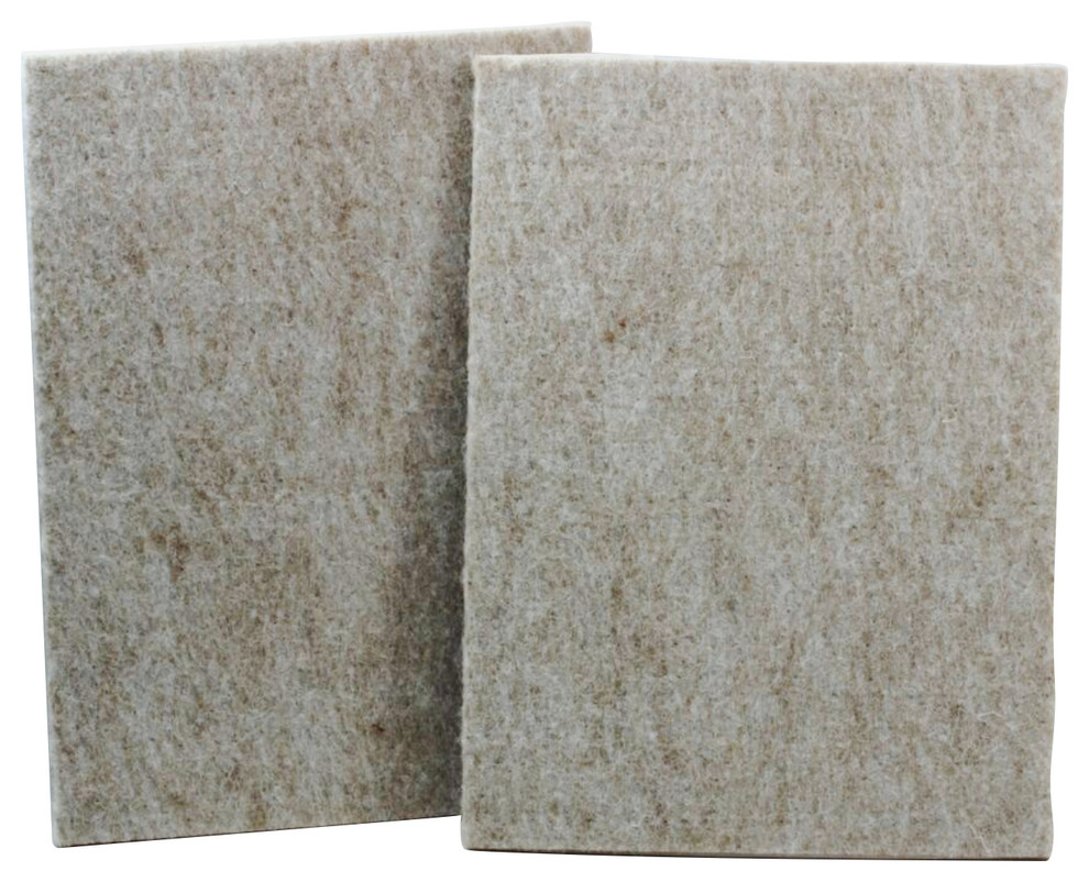 Rok Heavy Duty SelfAdhesive Felt Pad Sheets, 6" x 41/2", Beige, 2