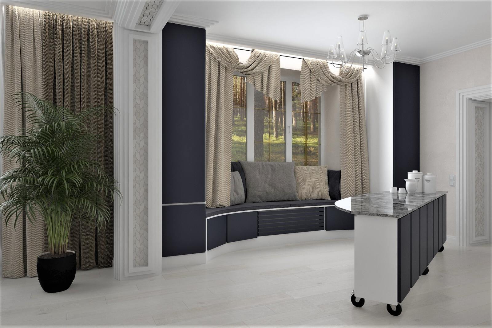 Дизайн интерьера частного дома первого этажа.