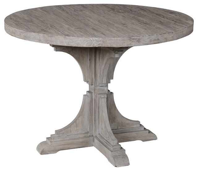Adrielle 42" Round Dining Table, Gray