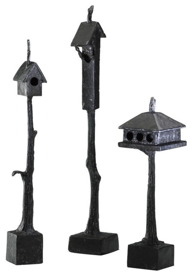 Cyan Design Small Bird House Sculpture, Bronze