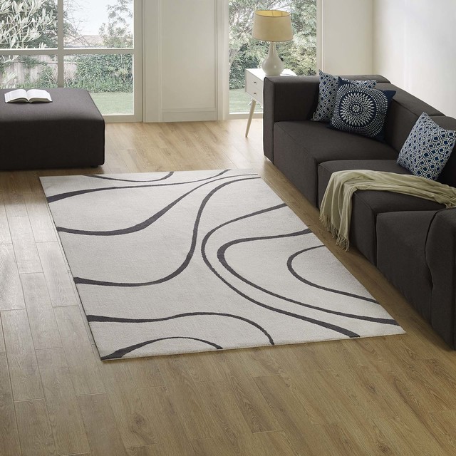 Therese Abstract Swirl Area Rug Contemporary Area Rugs by Modway