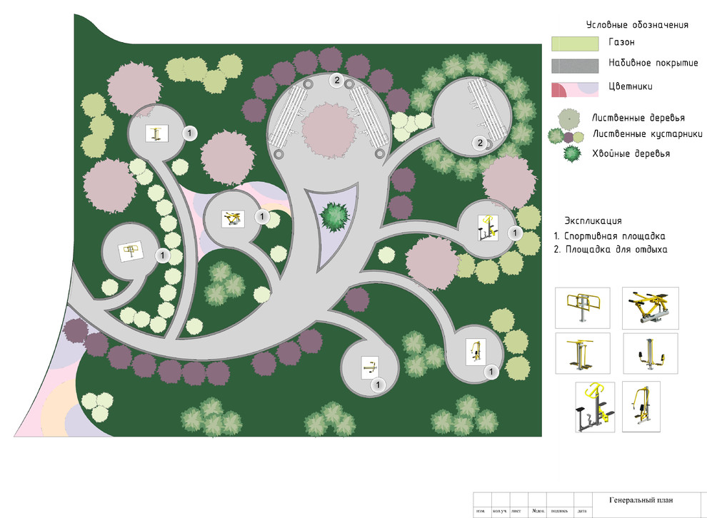 Генеральный план проекта благоустройства и озеленения