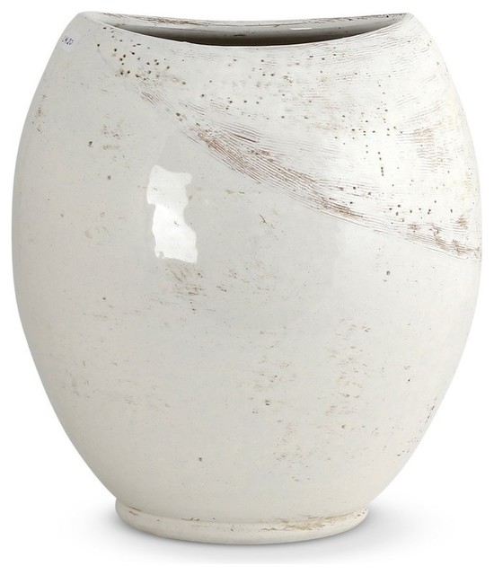 Scavo Graffito Oblong Vase With Graffito Motif Farmhouse