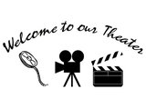 Home Movie Theater Decor Wall Decal Welcome To Our Theater Wall Art Contemporary Wall Decals By Vwaq Houzz