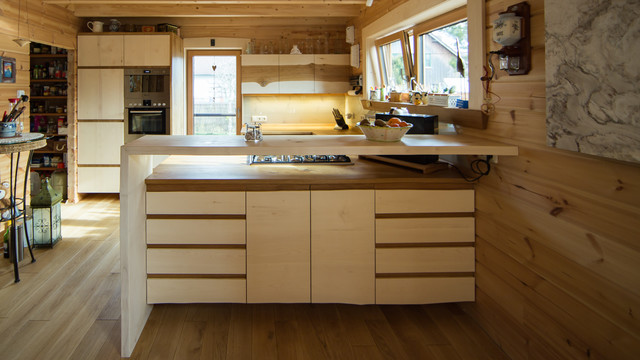 Einbauk&uuml;che in Eiche und Ahorn country-kitchen