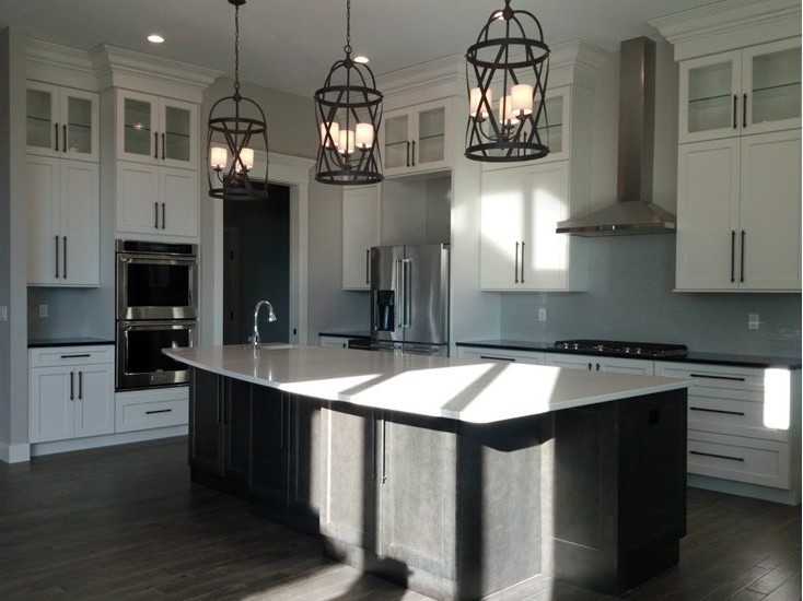 Example of a transitional kitchen design in Cedar Rapids