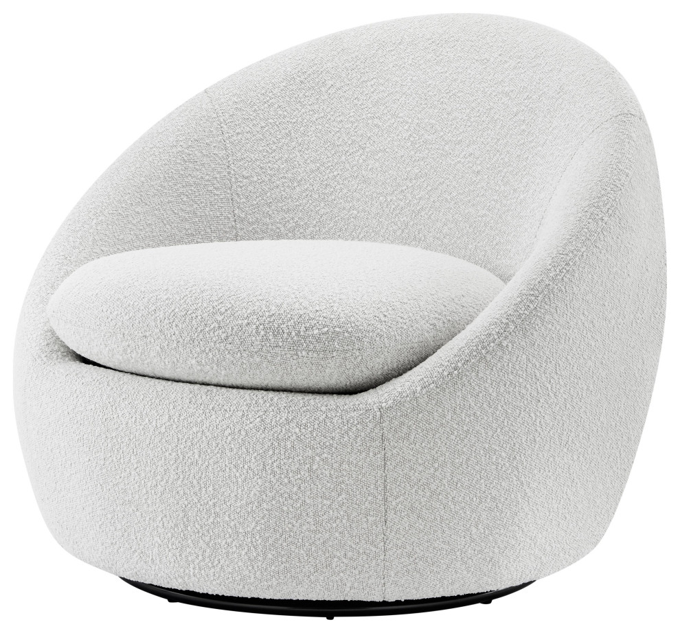 Adelmo Fabric Swivel Accent Chair Transitional Armchairs And Accent