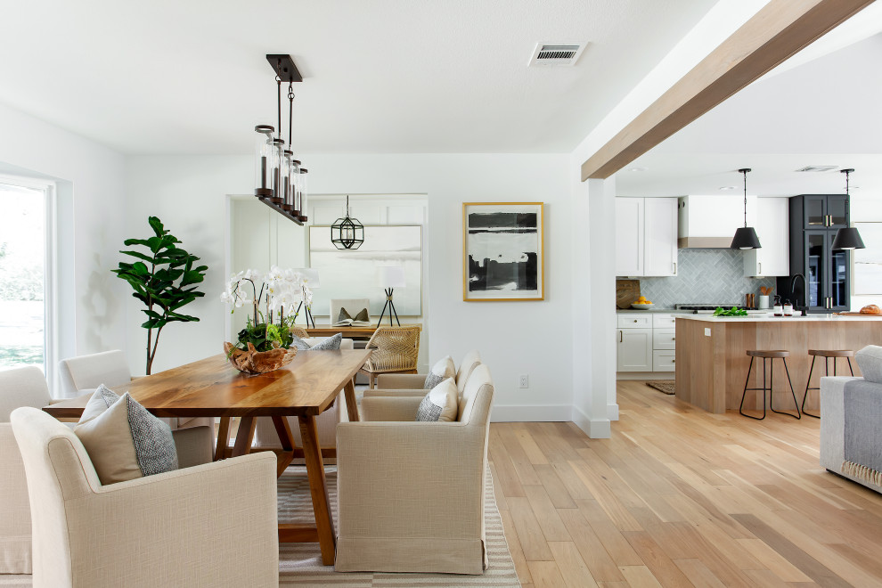 Photo of an expansive beach style kitchen/dining combo in Dallas.