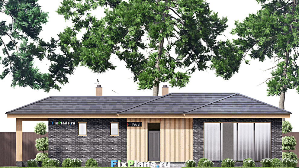 Проект одноэтажного дома 16х9м S158м2 F-15470