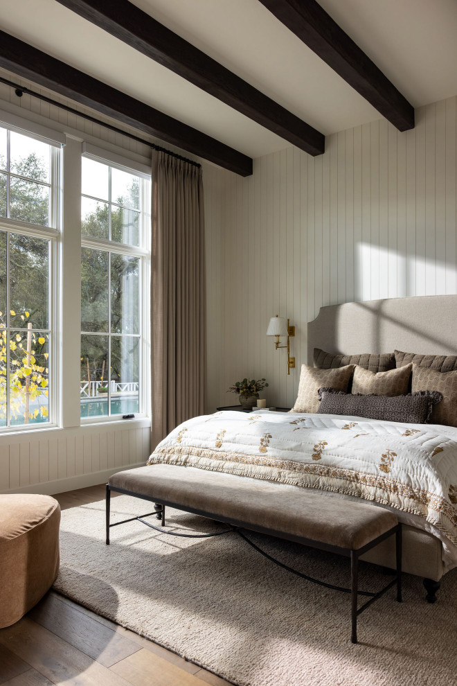 Example of a transitional bedroom design in Sacramento