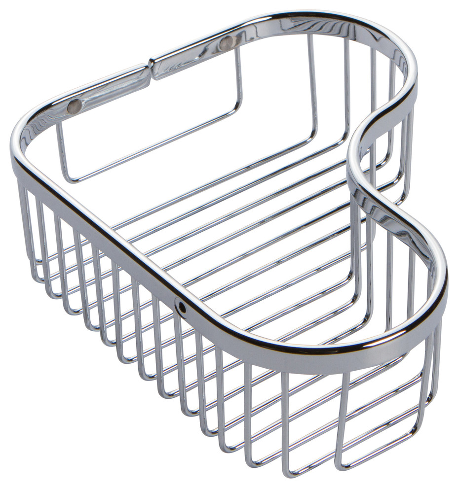 Large Corner Basket Polished Chrome