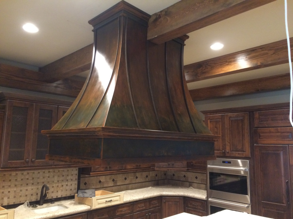 Inspiration for a rustic kitchen remodel in Denver