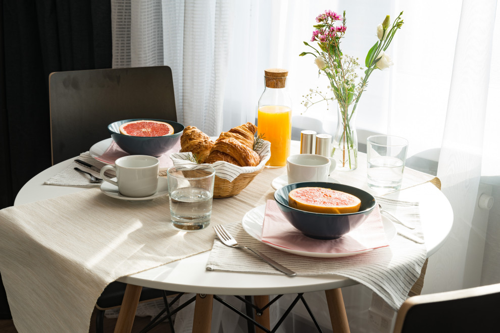 Маленькая квартирка 28 кв.м. В голубых тонах.